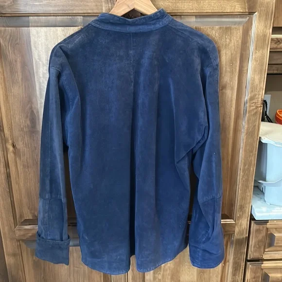 Shanghai Tang Size small women’s leather navy beautiful!!! Coat - Picture 6 of 16